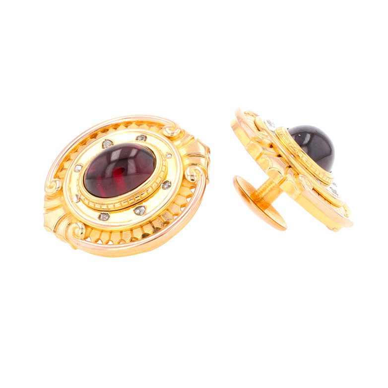 Boutons de manchettes vintage grenats or jaune 21.09g Comme neuf -  reconditionné disponible sur Gemme Les Bijoux
